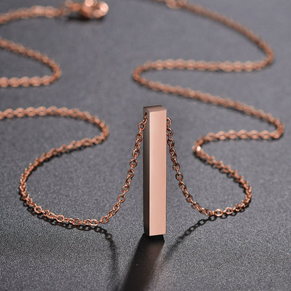 Collier Barre Verticale Gravé