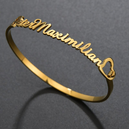 Name Heart Nameplate Bracelet Personalized