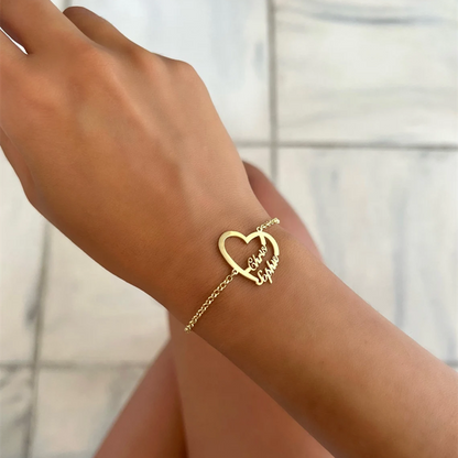 Customized Heartbeat Name Bracelet Handmade Jewelry