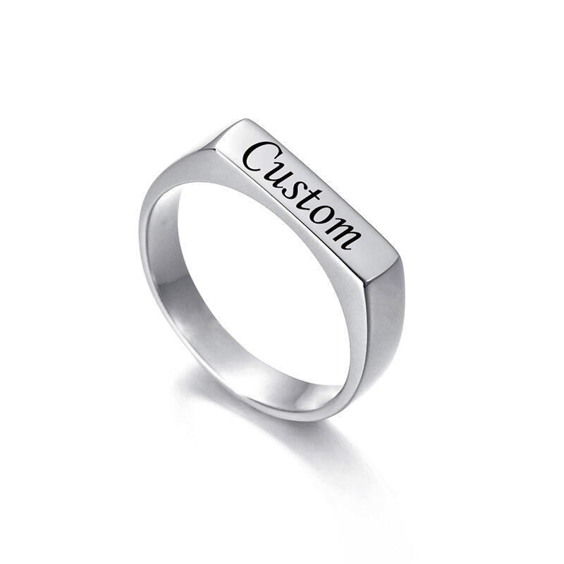 Unisex Top selling Signet Engraved Ring