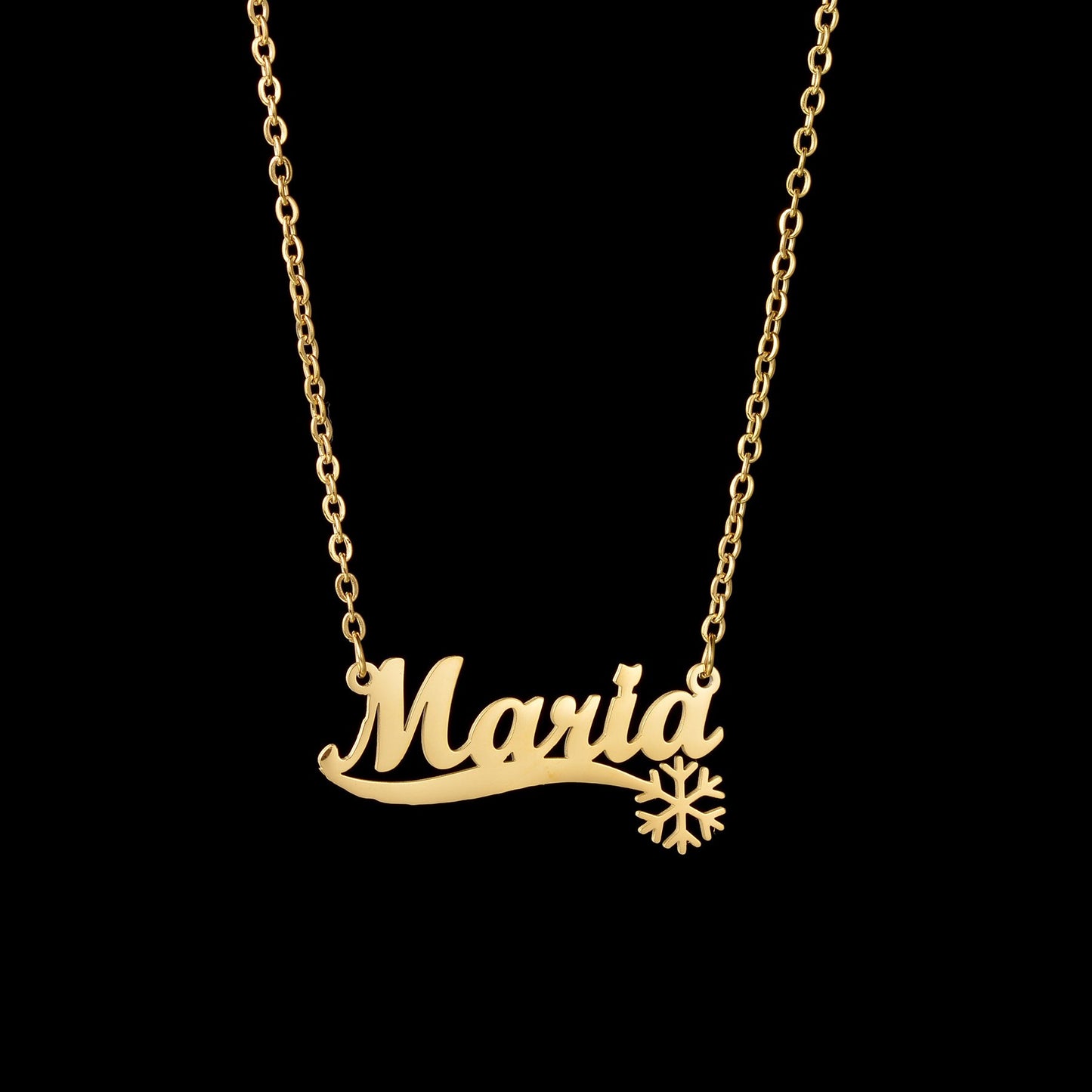 Collier personnalisé étoile de flocon de neige coeur feuille d'érable