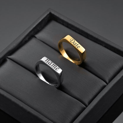 Unisex Top selling Signet Engraved Ring