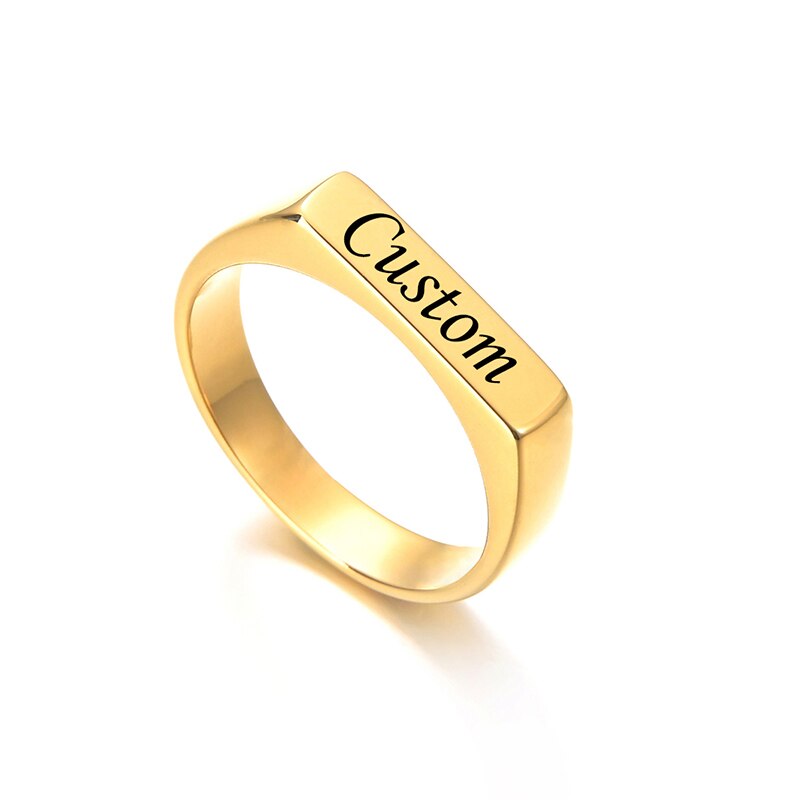 Unisex Top selling Signet Engraved Ring