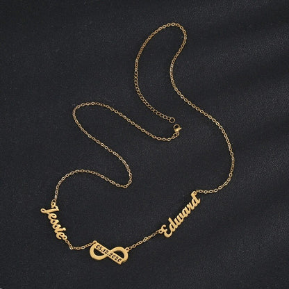 Custom Name Necklace Stainless Steel Multiple Names Necklaces Infinity Pendant Heart Butterfly For Women Personalized Jewelry