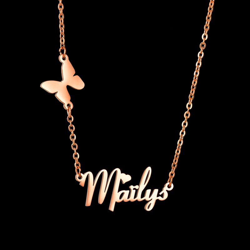 Butterfly name necklace