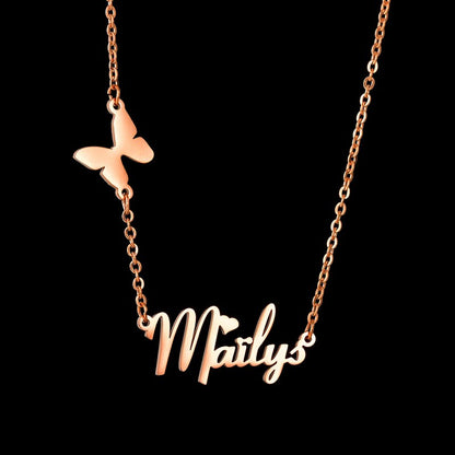 Collier prénom papillon