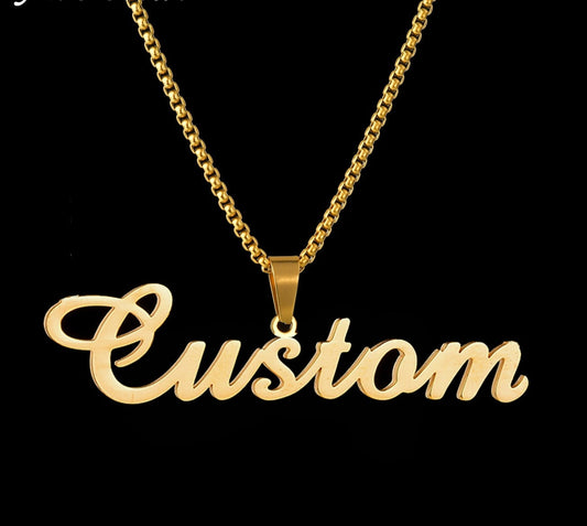 Names pendent with Thick Chain