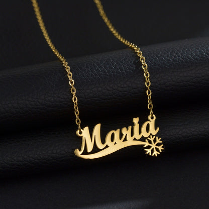 Collier personnalisé étoile de flocon de neige coeur feuille d'érable