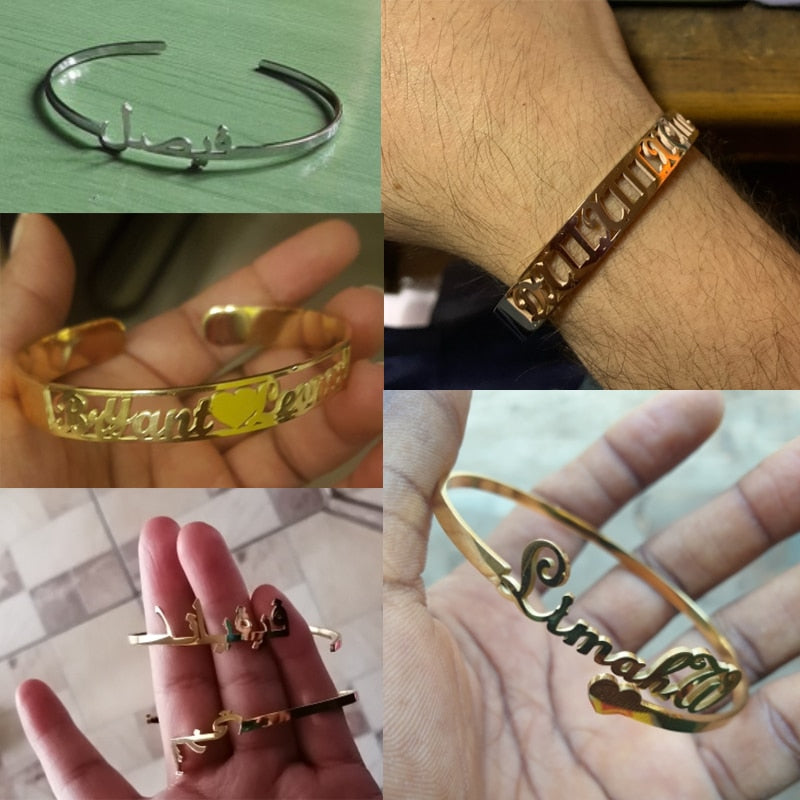 Name Bracelet multiple style Name Cuff Bangles