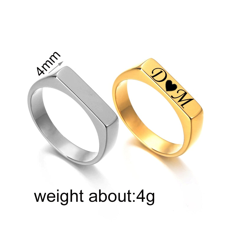 Unisex Top selling Signet Engraved Ring