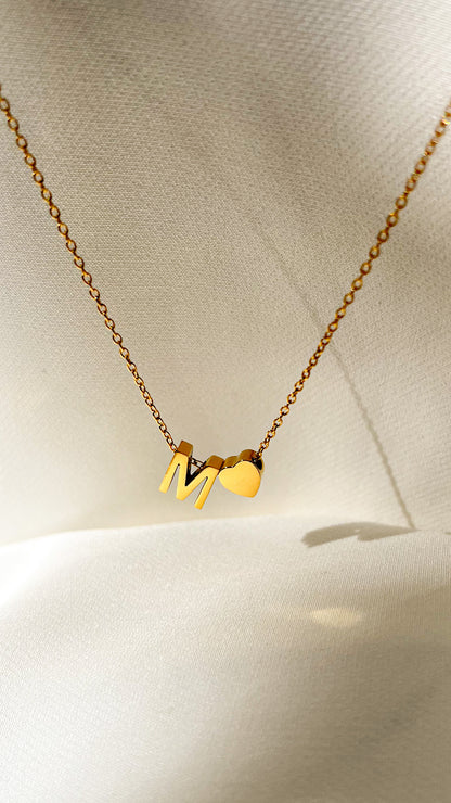 Custom Initial heart choker - waterproof necklace for Woman